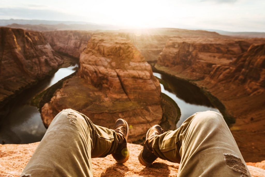 Man on Horseshoe bend