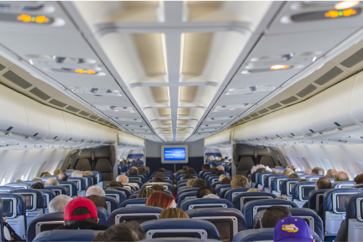 Close up on passport against world map