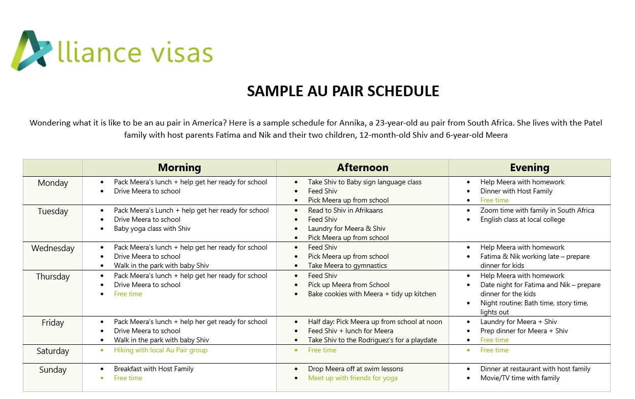 sample-aupair-schedule
